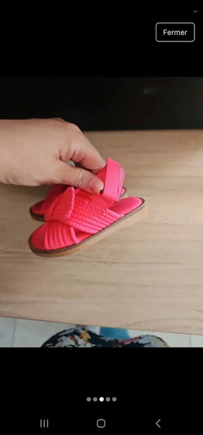 Jolie sandales zara rose fushia pointure 19 neuve avec etiquette - photo numéro 3