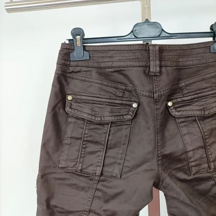Pantalon capri Corsaire, pantacourt marron Trussardi Jeans - Taille 42 A600 - photo numéro 8