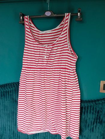 Robe d'été coton rayé blanc et rouge