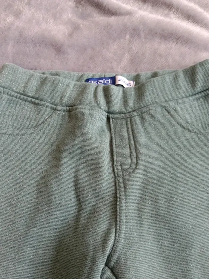 Jegging vert fils pailletés 10 ans Okaïdi - photo numéro 3