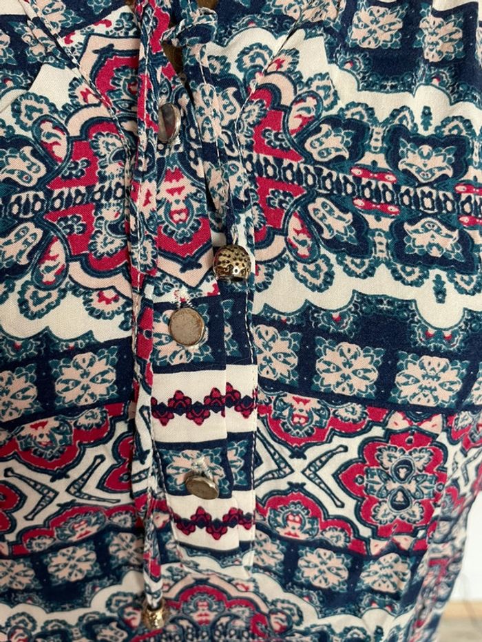 Chemisier femme à motifs – Manches 3/4 – Taille L – Élégant et léger - photo numéro 2