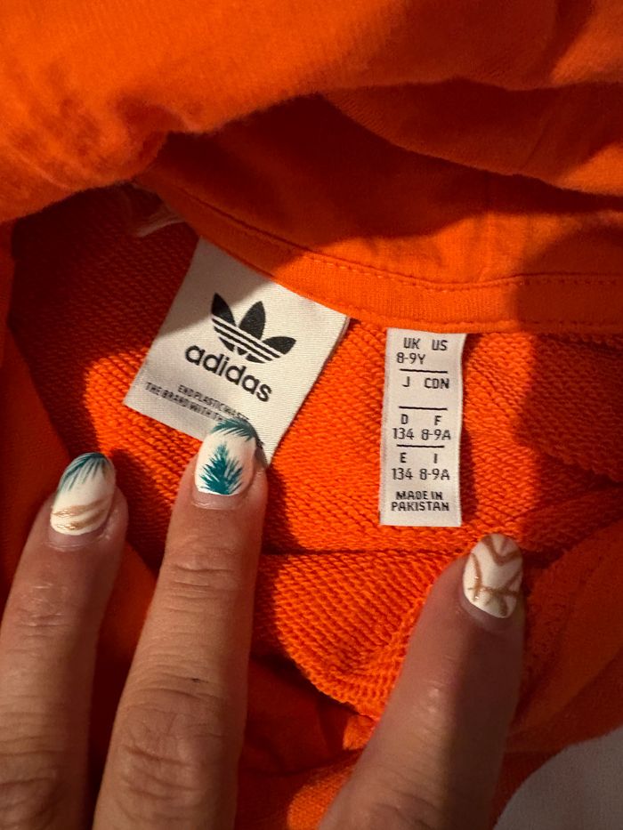 Sweat à capuche Adidas orange 8-9 ans 134 cm - photo numéro 4