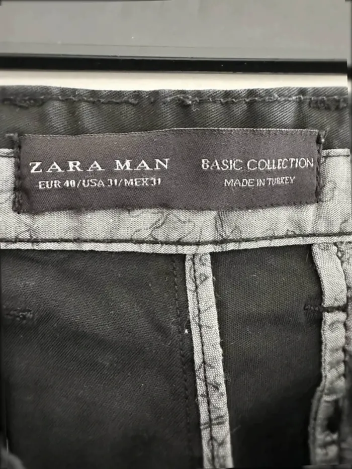 Pantalon chino noir homme zara man taille 40 - photo numéro 3