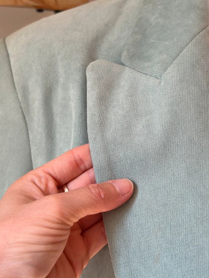 Ensemble blazer + pantalon vert d’eau effet velours Zara taille S Neuf - photo numéro 9