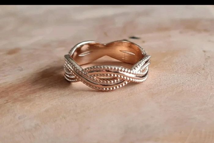 Bague tressée à l'infini plaqué or taille 52 cadeau femme fille