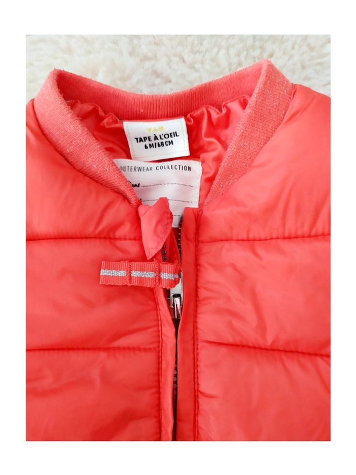 Doudoune anorak orange bébé fille 6 mois - photo numéro 3