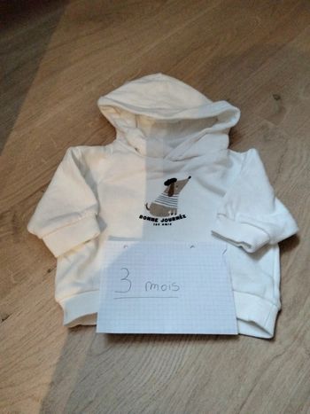 Sweatshirt blanc Kiabi 3 mois