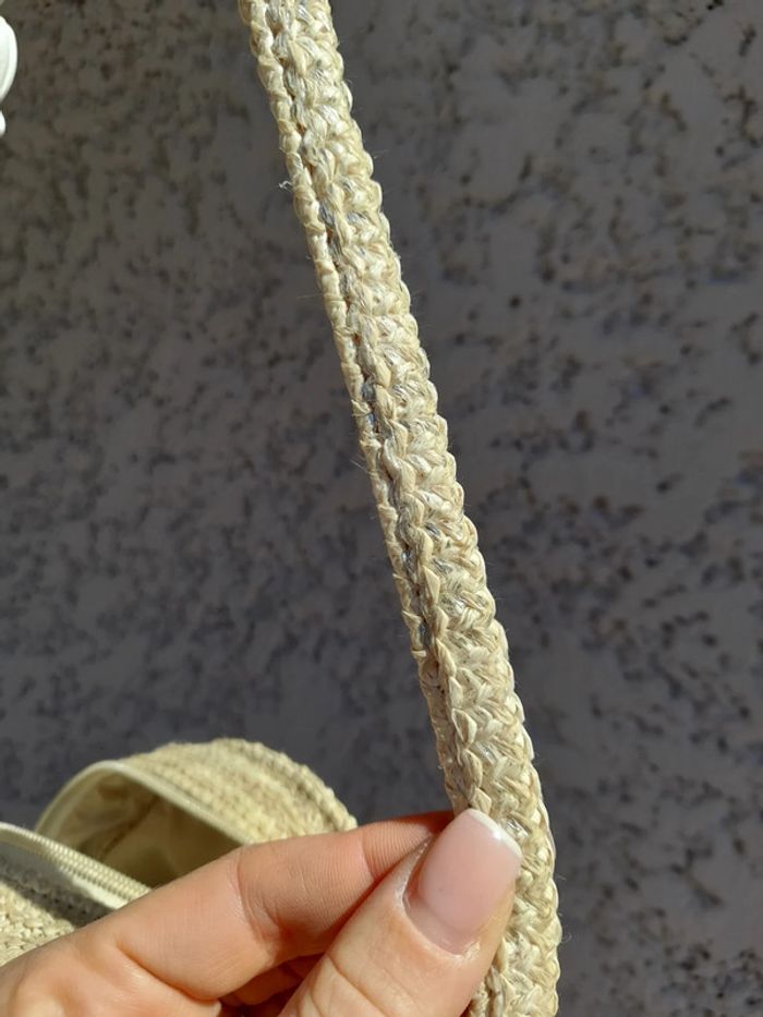 Joli sac à bandoulière coloris naturel & argenté - photo numéro 3