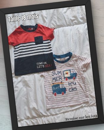 Lot de 2 t-shirts été 🧸 Taille 18 mois 