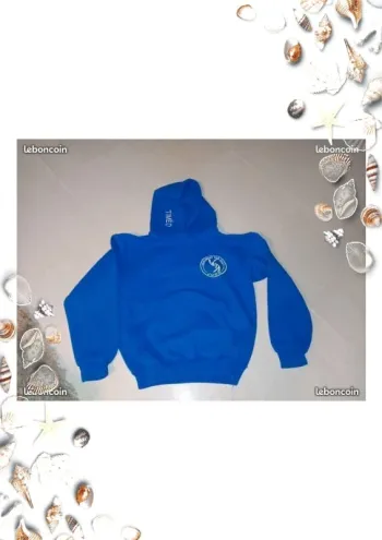 Sweat capuche bleu capuche 8 10