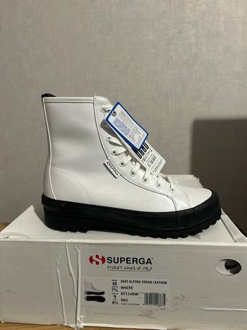 Bottines blanches Superga 2643 Alpina Vegan 🌱 leather 40
