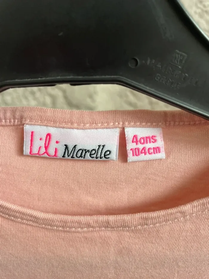 Tee shirt fille 4 ans manches courtes Lili marelle - photo numéro 2