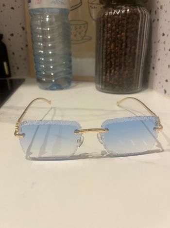Lunette de soleil adulte unisexe gold verre irisé bleuté
