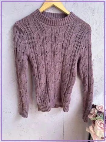 Pull Shein en maille torsadée mauve - Taille M