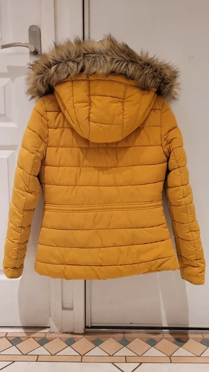 Blouson Doudoune moutarde capuche amovible - photo numéro 2