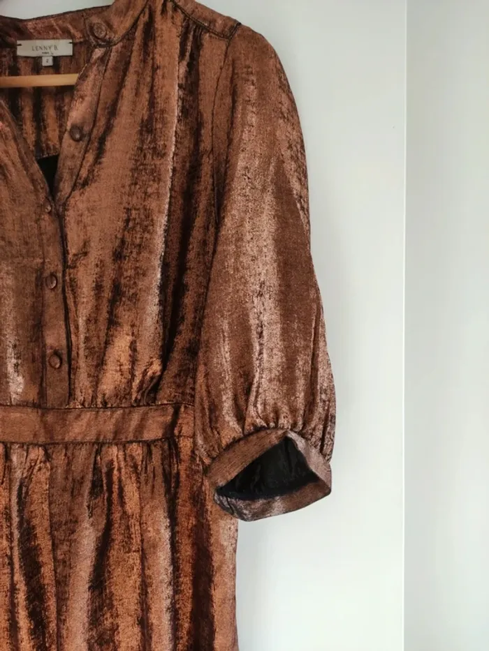 Robe Lenny B Paris - T.2 - cuivré métallisée - très bon état - photo numéro 3