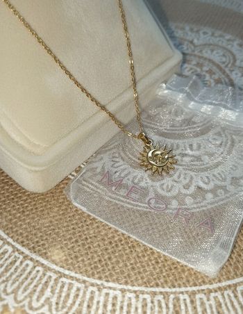 Collier doré Soleil Lune - acier inoxydable - Meora Paris