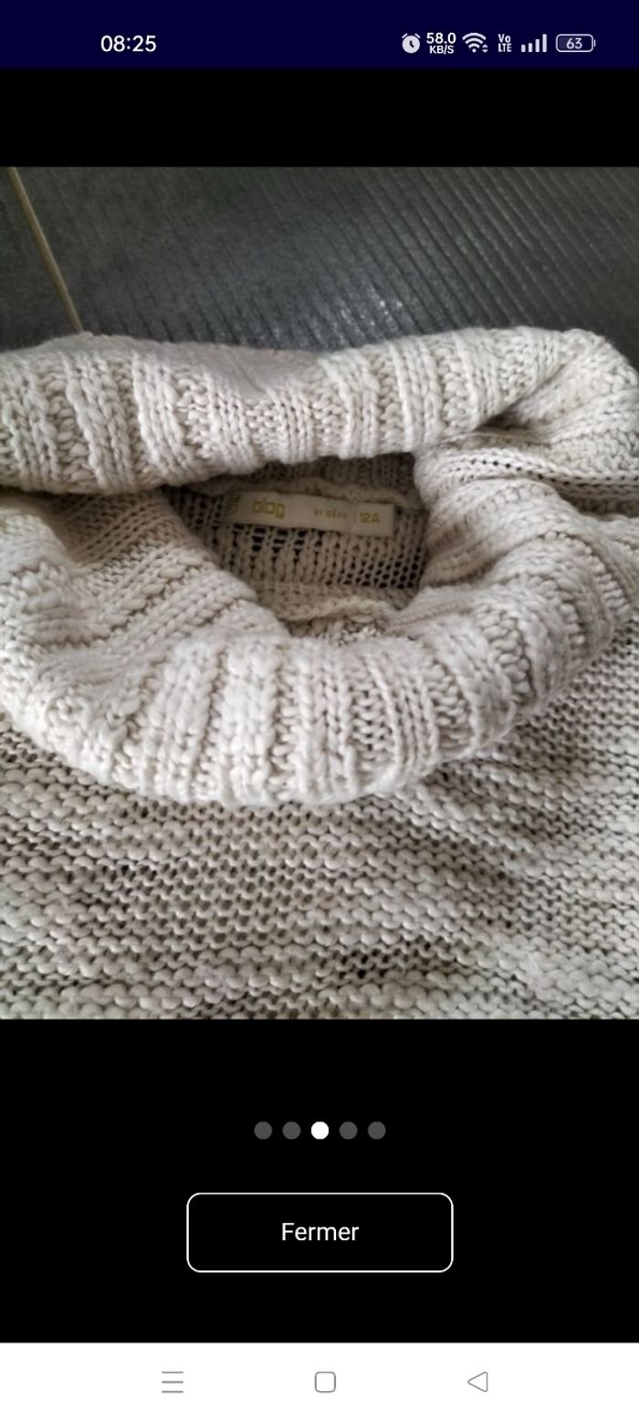 Pull style poncho col roulé 12 ans - photo numéro 5