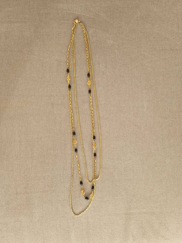 Collier long vintage doré multi rangs - photo numéro 6