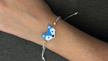 Bracelet renard bleu tissé, taille réglable