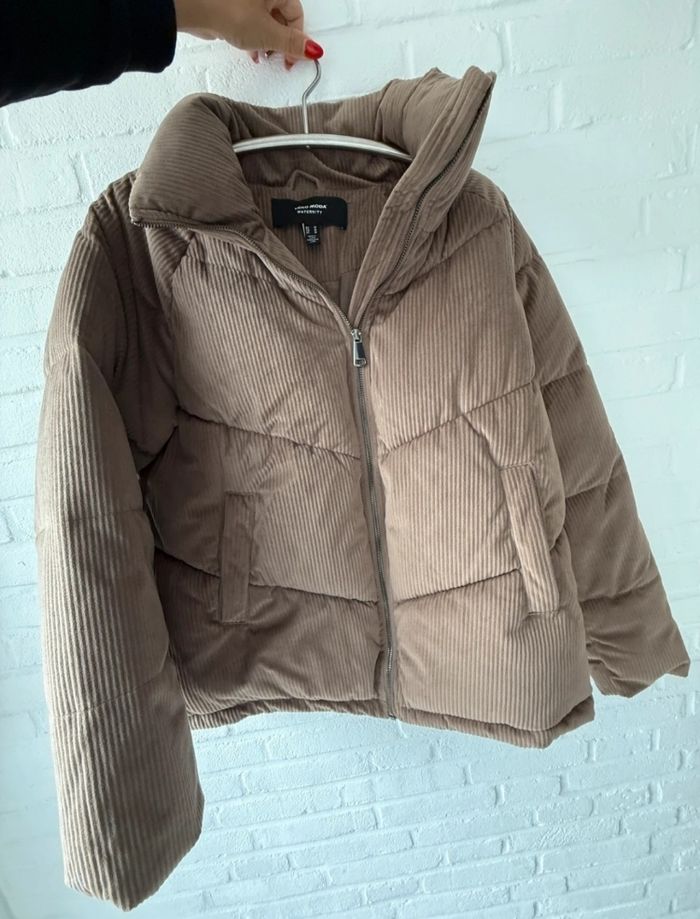 Veste chaude manteau doudoune velour côtelé grossesse maternité