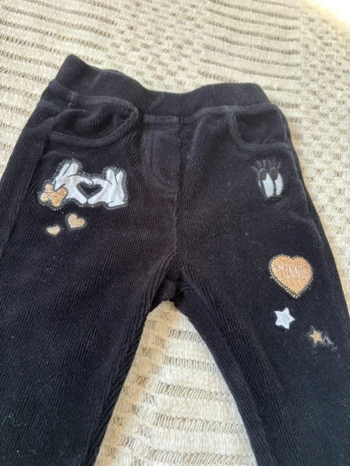 Legging fille en velours noir Disney 18 mois - photo numéro 2