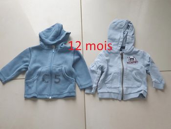 2 vestes gilet 12 mois bleu
