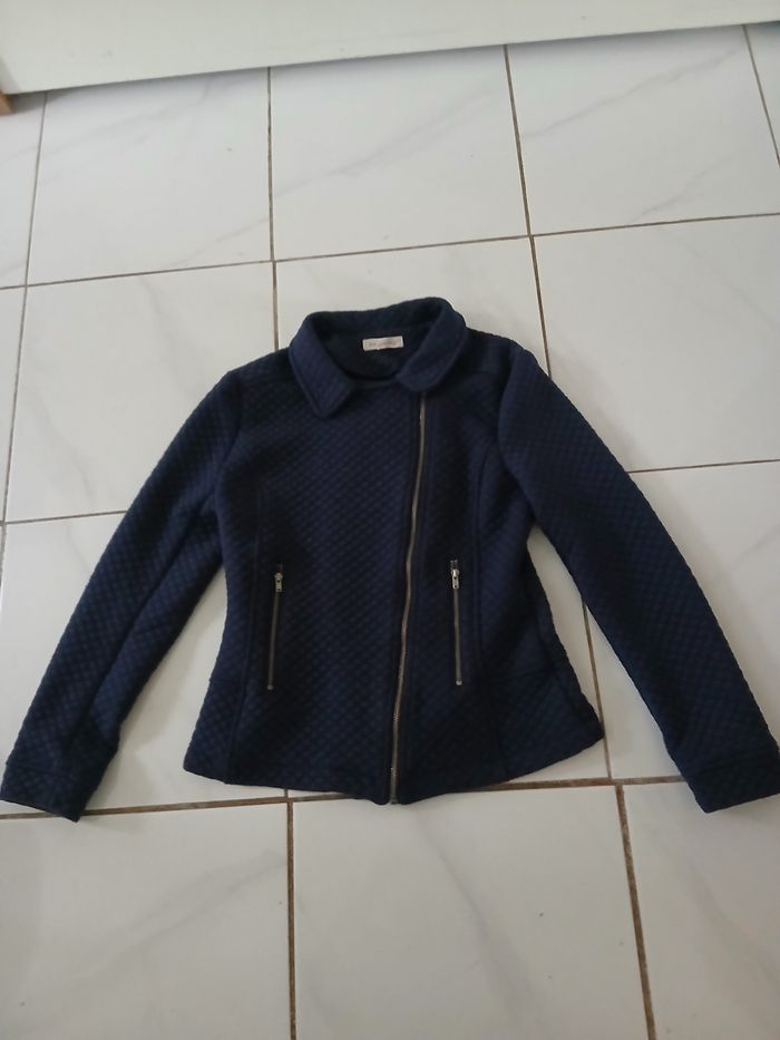 Veste fille en polyster taille 14 ans couleur bleu marine - photo numéro 3