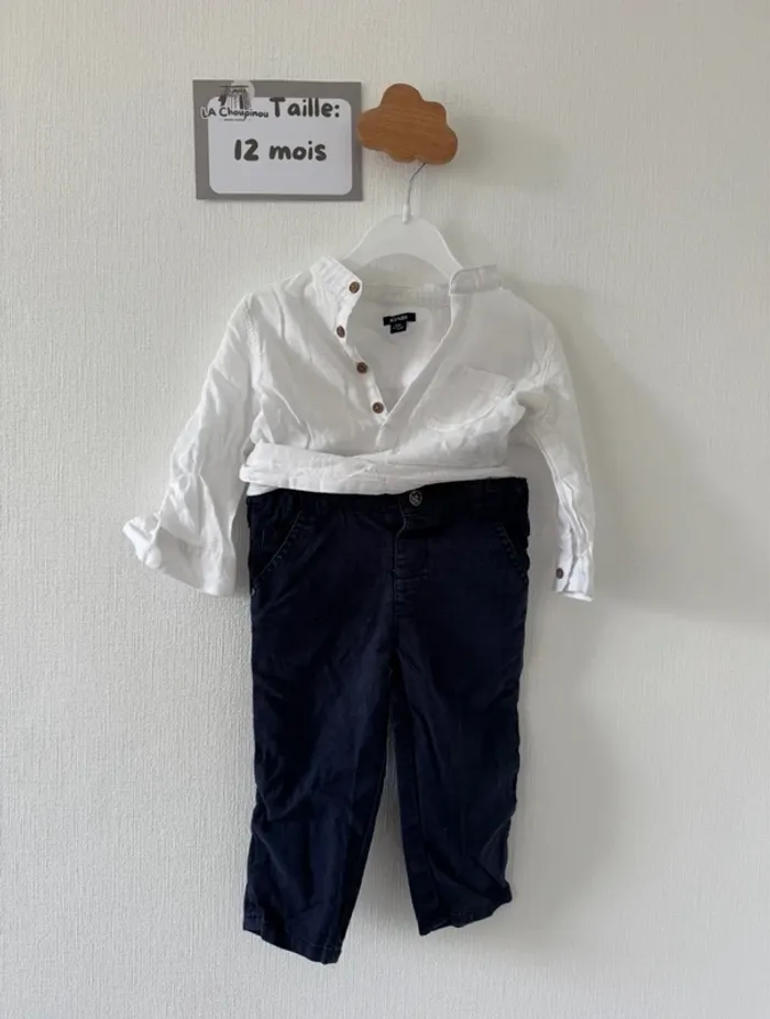 Ensemble chemise / pantalon - taille 12 mois 🌼