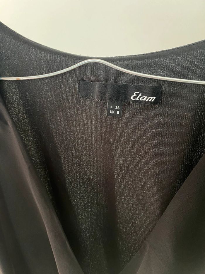 Robe noir etam fluide col V avec laçage - photo numéro 5