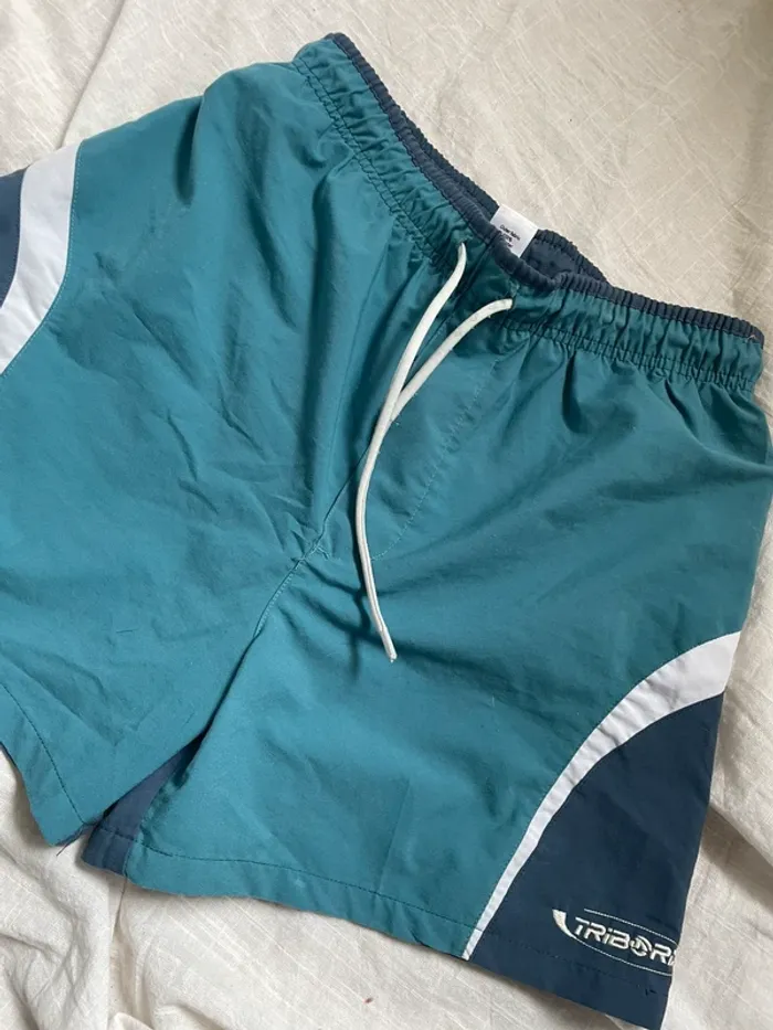Short de bain homme Tribord – Taille S – Bleu/Blanc