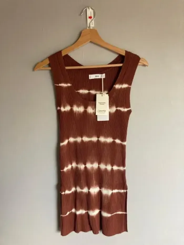 Top Mango en maille fine et côtelée – Taille XS – Neuf