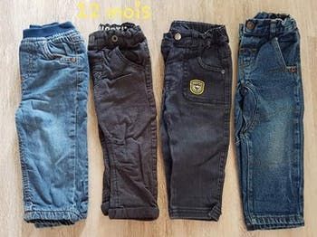 Pantalons lot 12 mois