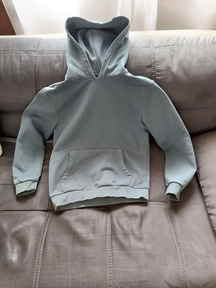Sweat à capuche gris bleu 12 ans
