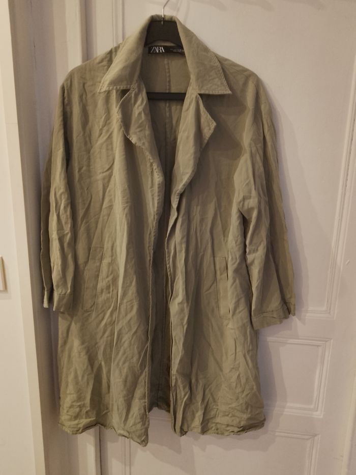 Veste verte longue Zara