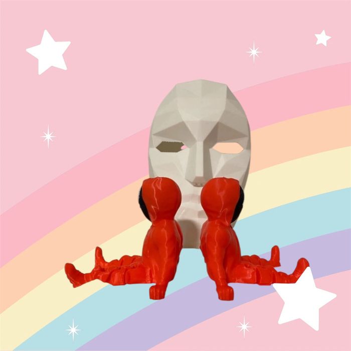 Lot de trois soldats squid game impression 3 D - photo numéro 2