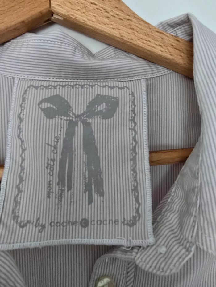 Chemise cintrée grise à rayures - photo numéro 4
