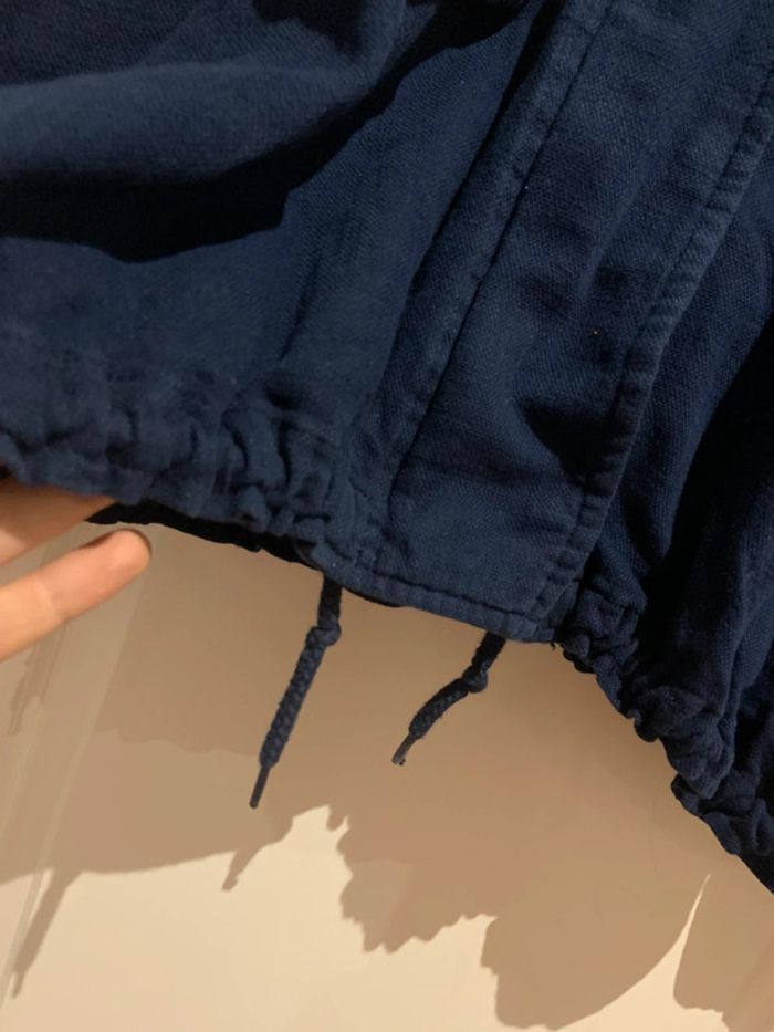 🔝 Veste manches longues Zara bleue marine effet mouton en coton et lin taille S 36 - photo numéro 5
