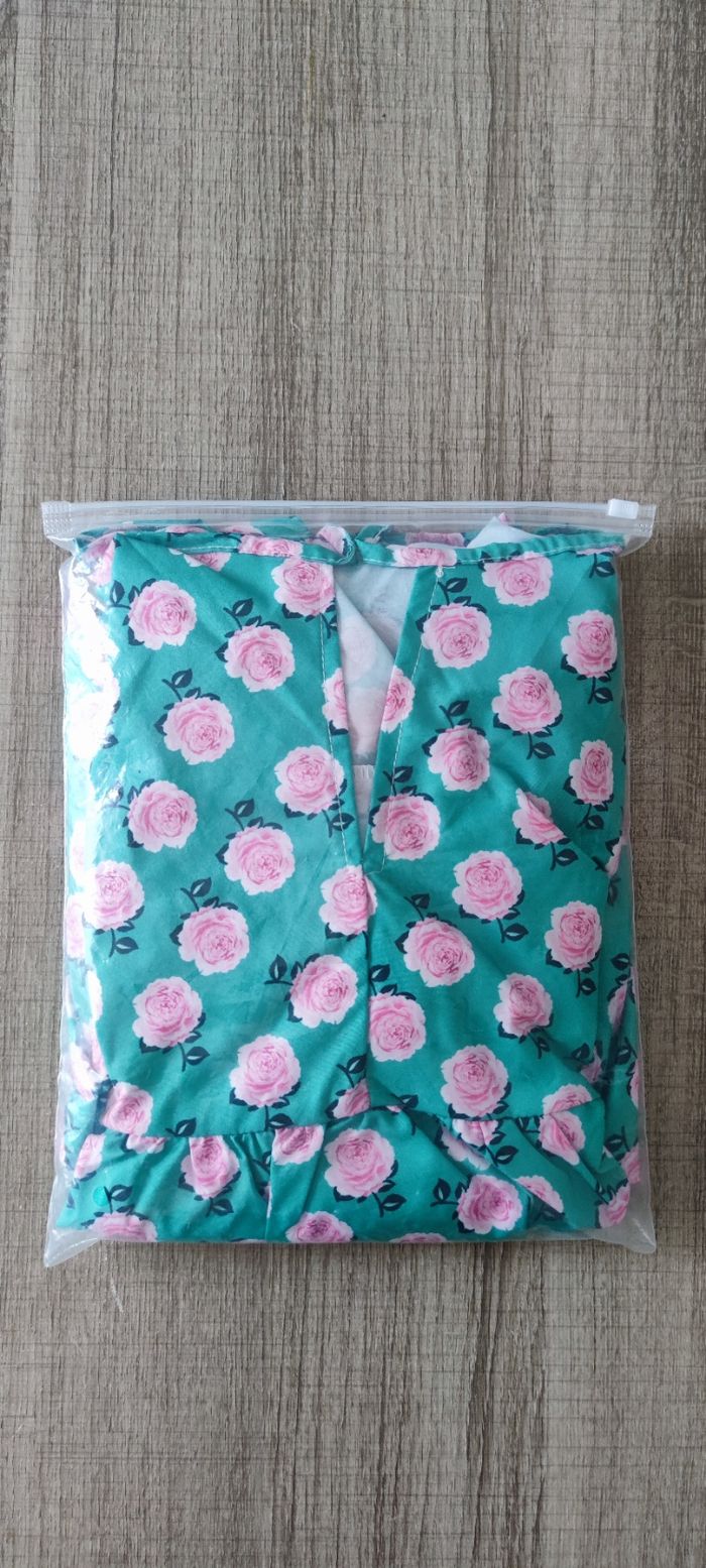 Robe longue à manche 3/4 à motif floral marque Amazon taille L couleur vert pour femme - photo numéro 9