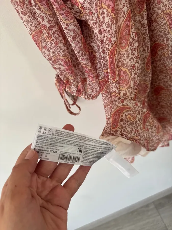 👗🌻 magnifique robe d’été légère à motif- taille L   - neuf sans étiquette -Mango - photo numéro 9