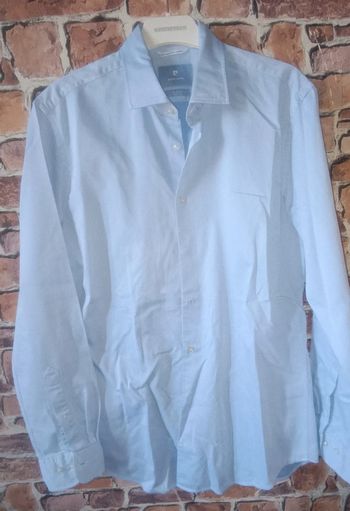 Chemise bleu longues manches Pierre Cardin