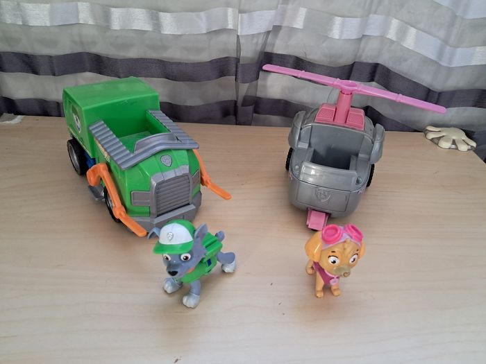 Lot de 2 personnages pat patrouille et leurs véhicules - photo numéro 2
