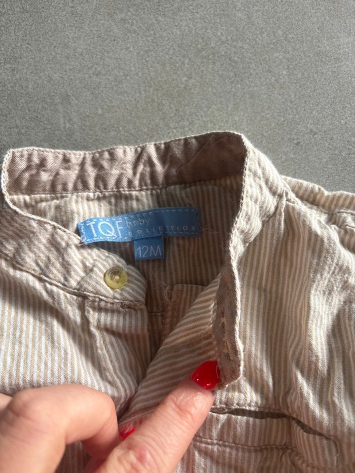 Chemise beige rayé blanc - photo numéro 3