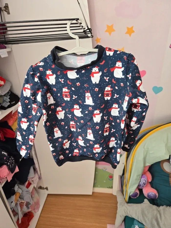 Sweat Noël garçon fait main taille 4 ans - photo numéro 3