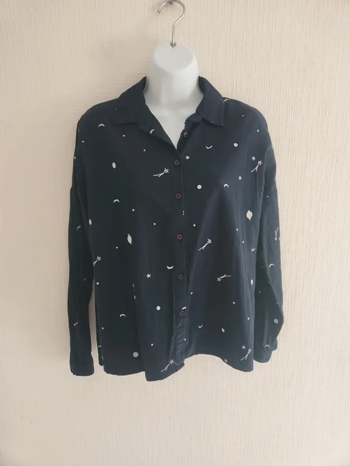 Chemise bleu marine motif cosmique taille S - photo numéro 2