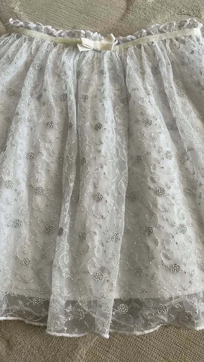 Jupe blanche à paillettes – Benetton – Taille 10-11 ans / 150 cm - photo numéro 2