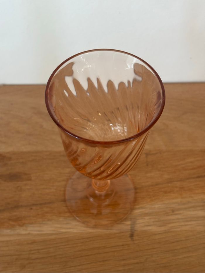 Vintage lot de 6 verres à vin Luminarc Rosaline - photo numéro 5
