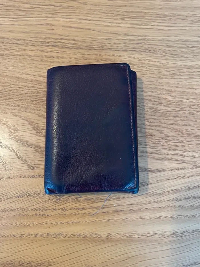 Portefeuille en cuir marron
