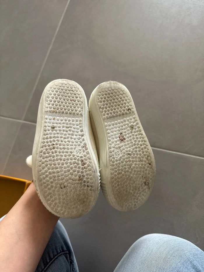 Chaussures en toile crème tex taille 24 - photo numéro 2