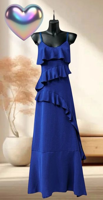 Robe longue bohème bleu électrique taille unique